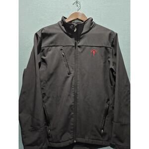 Tesla Motors Corp Men’s Black Full Zip Soft Fleece Lined Jacket No Size Tag